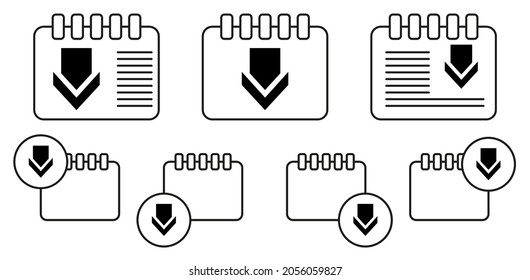 Arrow vector icon in calender set illustration for ui and ux, website or mobile application