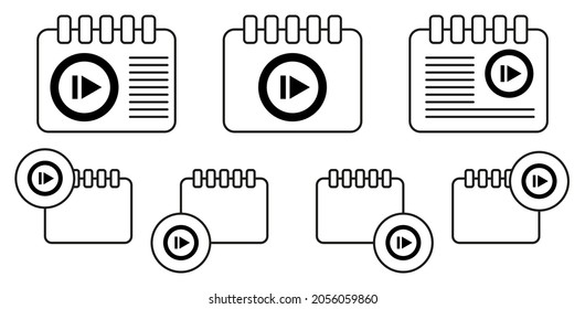 Arrow vector icon in calender set illustration for ui and ux, website or mobile application