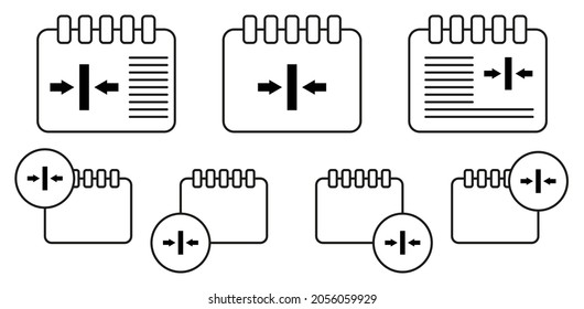 Arrow vector icon in calender set illustration for ui and ux, website or mobile application