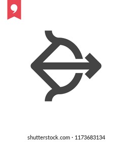 Arrow vector icon, cupid arrow symbol, love arrow sign