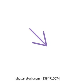 arrow vector icon with curve