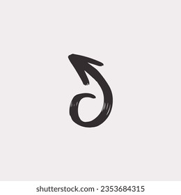Arrow vector icon flat background