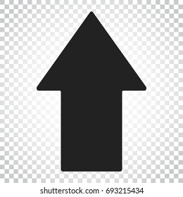 Arrow up vector icon. Forward arrow sign illustration. Business concept simple flat pictogram on isolated background.