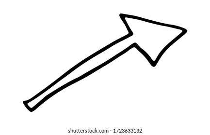 PfeilVektorsymbol, handgezeichnet. Einfaches doodle Objekt und Design-Element. Geschäfts- und Wirtschaftskonzept
