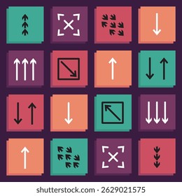 ícone de vetor de seta design de ilustração.Design de seta para plano de negócios de educação e elementos de tecnologia digital