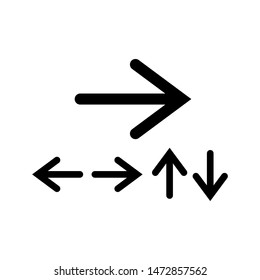 Arrow vector icon illustration sign on white background, simple icon