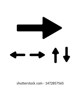 Arrow vector icon illustration sign on white background, simple icon