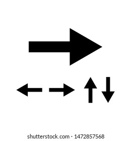 Arrow vector icon illustration sign on white background, simple icon