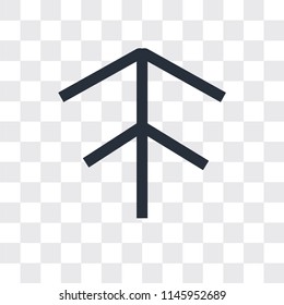 Up arrow vector icon isolated on transparent background, Up arrow logo concept