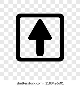 Up arrow vector icon isolated on transparent background, Up arrow transparency logo concept