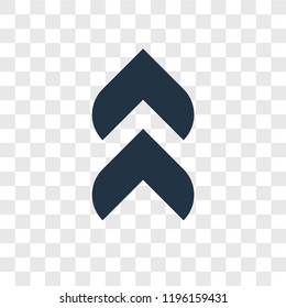 Up arrow vector icon isolated on transparent background, Up arrow transparency logo concept