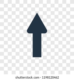 Up arrow vector icon isolated on transparent background, Up arrow transparency logo concept