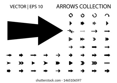 Arrow vector icon isolated set on white background. Button arrow infographic vector icon next, previous, pointer design digital element collection. Vector arrow icon template. Download and down arrow 