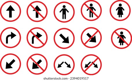 Arrow vector icon, men and women entry sign,  