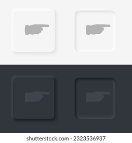 Arrow vector icon, Neumorphic style arrow button vector icon on black and white background set