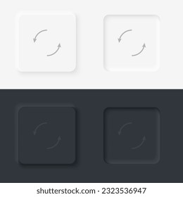 Arrow vector icon, Neumorphic style arrow button vector icon on black and white background set