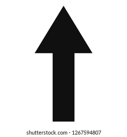 Arrow up vector icon on a white background. An isolated flat icon illustration of arrow up with nobody.