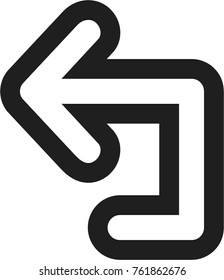 Arrow vector icon on white background.