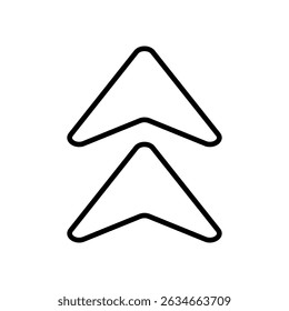 Ícone de vetor de seta para cima. sinal de ilustração de rolagem. Símbolo ou logotipo de direção.