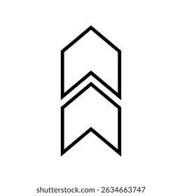 Ícone de vetor de seta para cima. sinal de ilustração de rolagem. Símbolo ou logotipo de direção.