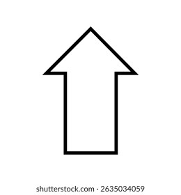 Icono de Vector de flecha hacia arriba. signo de ilustración de desplazamiento. Símbolo de dirección o logotipo.