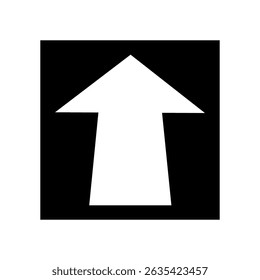 Icono de Vector de flecha hacia arriba. signo de ilustración de desplazamiento. Símbolo de dirección o logotipo.