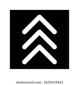 Icono de Vector de flecha hacia arriba. signo de ilustración de desplazamiento. Símbolo de dirección o logotipo.