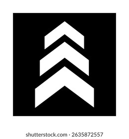 Ícone de vetor de seta para cima. sinal de ilustração de rolagem. Símbolo ou logotipo de direção.
