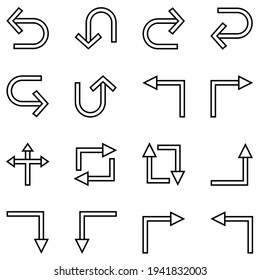 Arrow, vector icon set for apps, website, mobile, infographic and etc