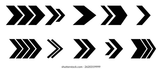 Arrow vector icon set. Black vector arrows icons, modern simple arrows, Vector illustration isolated on white background. 