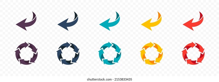 Arrow vector icon set. Colored up arrows collection. Flat vector arrow set. Isolated arrow symbols. Vector EPS 10