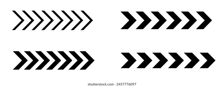 Pfeilsymbol für Vektorgrafiken.  Pfeilsymbole festlegen. Kollektion Pfeile Zeichen. Schwarzer Pfeil als Symbolsatz.  Vektorillustration