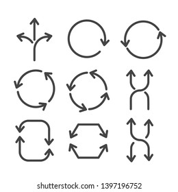 Arrow vector icon set isolated. Modern outline on white background
