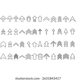 Up arrow vector icon set. scroll illustration sign collection. Direction symbol or logo.