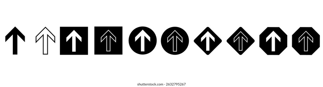 Up arrow vector icon set. scroll illustration sign collection. Direction symbol or logo.