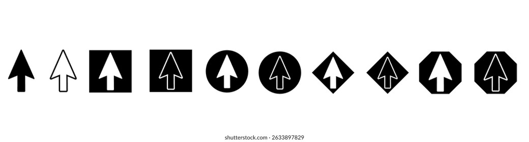 Ícone de vetor de seta para cima definido. rolar coleção de sinais de ilustração. Símbolo ou logotipo de direção.