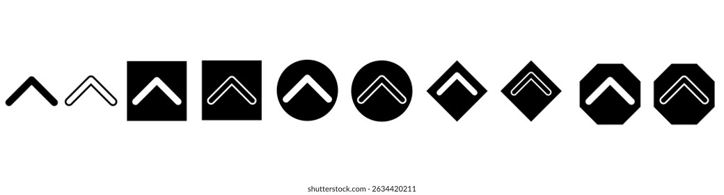 Up arrow vector icon set. scroll illustration sign collection. Direction symbol or logo.