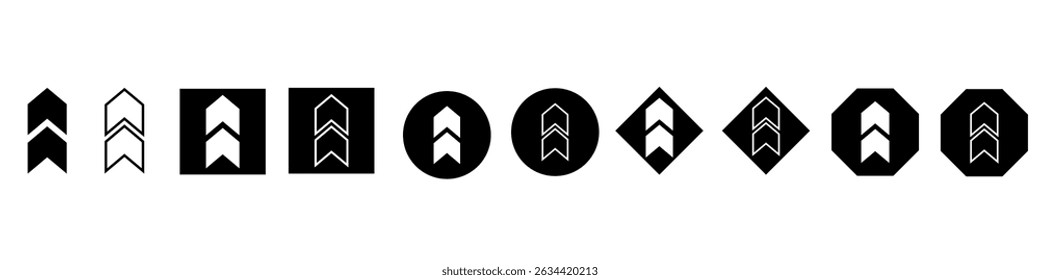 Up arrow vector icon set. scroll illustration sign collection. Direction symbol or logo.
