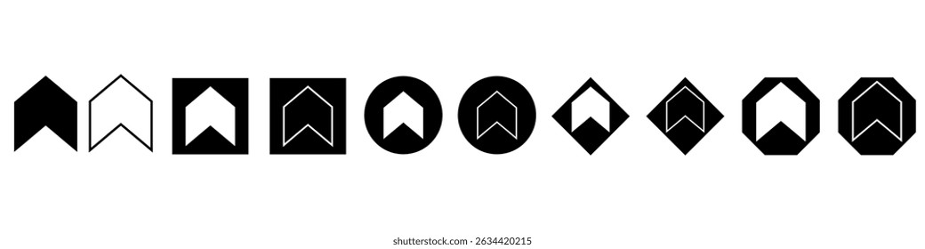 Ícone de vetor de seta para cima definido. rolar coleção de sinais de ilustração. Símbolo ou logotipo de direção.