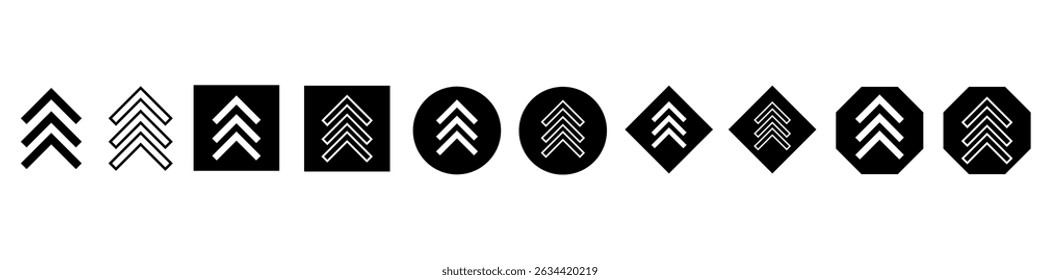 Up arrow vector icon set. scroll illustration sign collection. Direction symbol or logo.