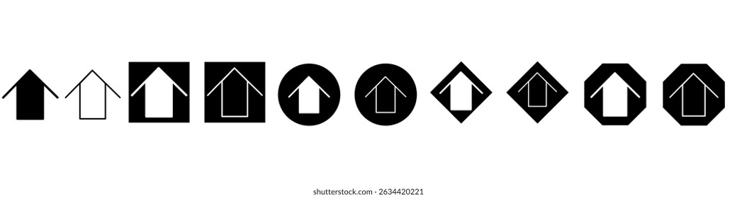 Up arrow vector icon set. scroll illustration sign collection. Direction symbol or logo.