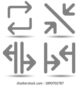 Icono de vector de flecha establecido en estilo simple