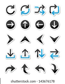 Arrow vector icon sets isolated on white