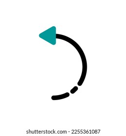 Arrow vector icon. Signs Direction Icon Set. Arrow symbol illustration. Back or undo icon. Turquoise color.