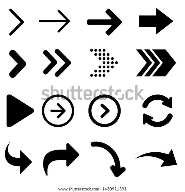 矢印のベクター画像アイコン 符号の方向アイコンセット 矢印の図 のベクター画像素材 ロイヤリティフリー