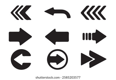 Arrow vector icon. Simple arrow set. Set arrow icons. Collection arrows sign. Vector illustration eps 10