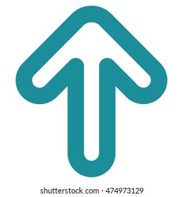 Up Arrow vector icon. Style is contour flat icon symbol, soft blue color, white background.