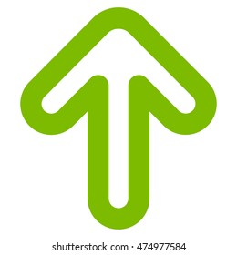 Up Arrow vector icon. Style is contour flat icon symbol, eco green color, white background.