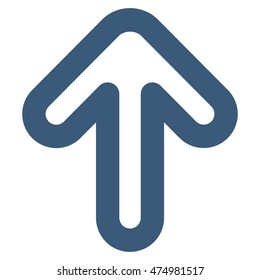 Up Arrow vector icon. Style is outline flat icon symbol, blue color, white background.