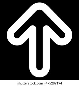 Up Arrow vector icon. Style is outline flat icon symbol, white color, black background.